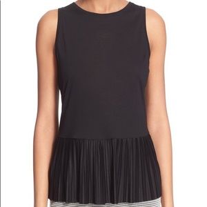 Theory Elvnee pleated peplum tank